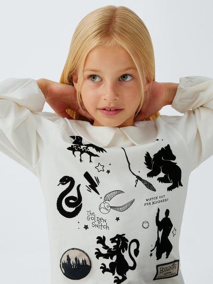 Brand Threads Kids' Harry Potter Top and Flared Leggings Set, Black & White - view 2, Black & White