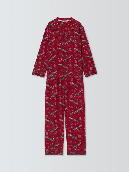 Brand Threads Men's Polar Express Christmas Pyjama Set, Burgundy, Burgundy