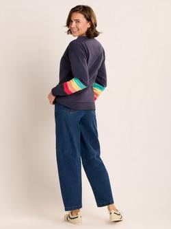 Brakeburn Avon Crew Neck Stripe Sleeve Sweatshirt, Navy/Multi - view 2, Navy/Multi