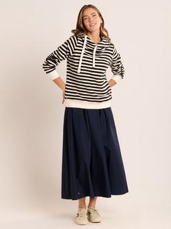 Brakeburn Elise Stripe Hoodie, Navy/Cream, Navy/Cream