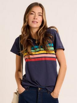 Brakeburn Marine Chest Stripe T-Shirt, Navy, Navy