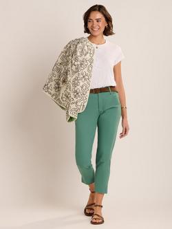 Brakeburn Blake Straight Cropped Trousers, Green, Green