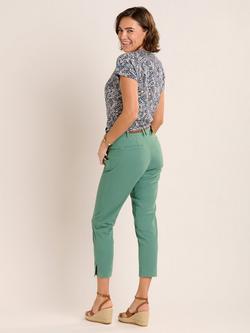 Brakeburn Blake Straight Cropped Trousers, Green - view 2, Green