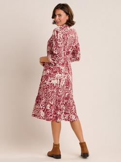 Brakeburn Alise Wildflower Shirt Dress, Burgundy/White - view 2, Burgundy/White