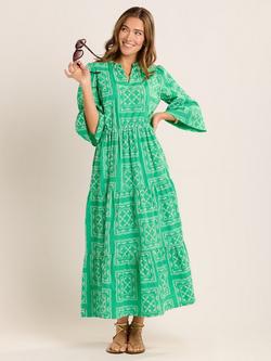 Brakeburn Clarisa Embroidered Geometric Dress, Green, Green