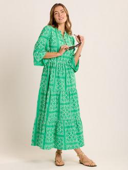 Brakeburn Clarisa Embroidered Geometric Dress, Green - view 2, Green