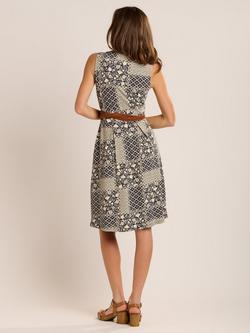 Brakeburn Iro Patchwork Print Dress, Navy/Multi - view 2, Navy/Multi
