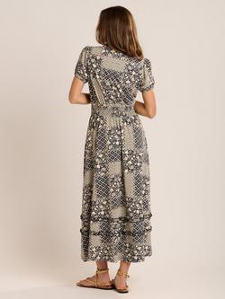 Brakeburn Katerina Patchwork Print Jersey Dress, Navy - view 2, Navy