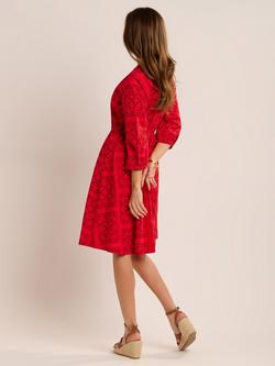 Brakeburn Zora Geometric Shirt Dress, Red - view 2, Red