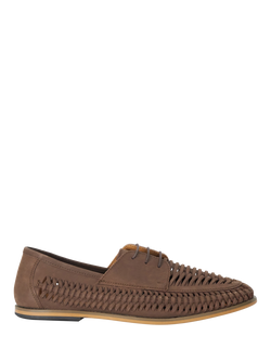 Dune London Brinkley Woven Nubuck Moccasins, Brown