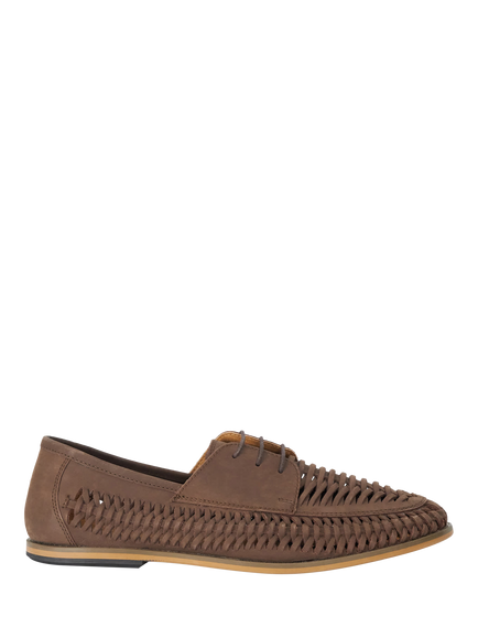 Dune London Brinkley Woven Nubuck Moccasins, Brown