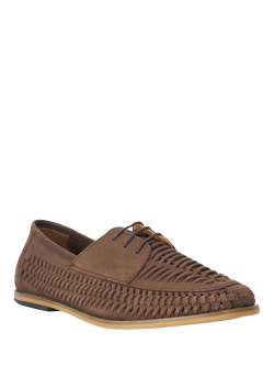 Dune London Brinkley Woven Nubuck Moccasins - view 2, Brown