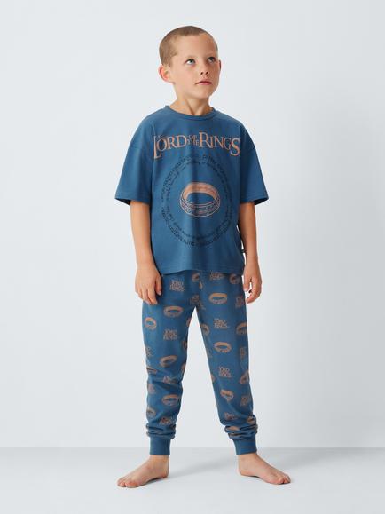 Brand Threads Kids' Short Sleeve Lord Of The Rings Pyjama Set, Teal, Teal