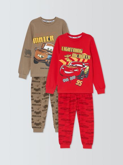 Brand Threads Kids' Disney Pixar Cars Pyjama Set, Pack of 2, Multi, Multi