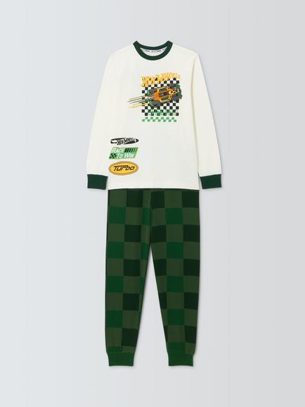 Brand Threads Kids' Long Sleeve Hot Wheels Pyjama Set, Green - view 2, Green