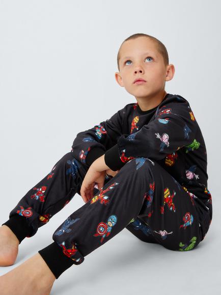 Brand Threads Kids' Long Sleeve Marvel Pyjama Set, Black - view 2, Black
