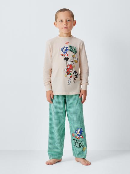 Brand Threads Kids' Sonic The Hedgehog Pyjama Set, Pack of 2, Green Multi - view 2, Green Multi