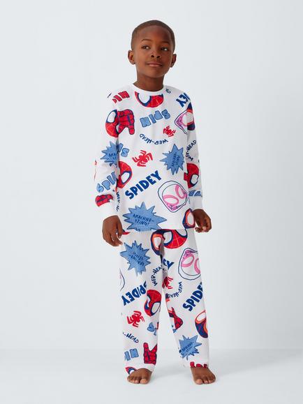 Brand Threads Kids' Spidey and Friends Pyjama Set, White Multi, White Multi