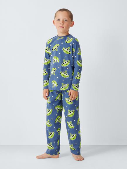 Brand Threads Kids' Toy Story Alien Glow In The Dark Pyjama Set, Navy Multi, Navy Multi