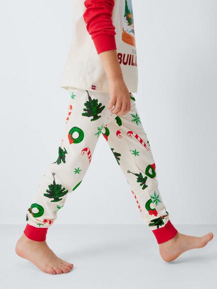 Brand Threads Kids' LEGO Christmas Pyjama Set, Red - view 2, Red