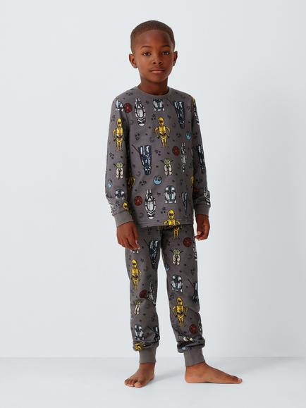 Brand Threads Kids' Long Sleeve Star Wars Pyjama Set, Charcoal, Charcoal