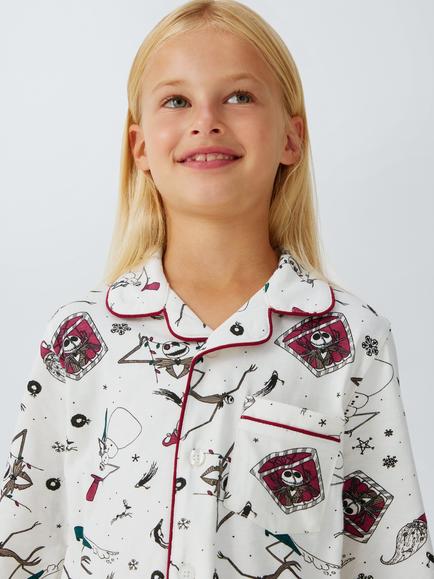 Brand Threads Kids' Nightmare Before Christmas Pyjama Set, White Multi - view 2, White Multi