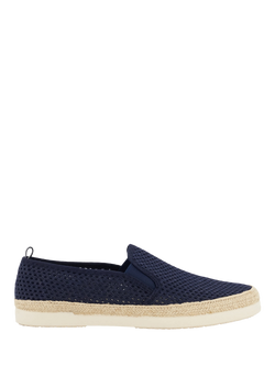 Dune London Fishers Fabric Mesh Espadrille Sandals, Navy, Navy