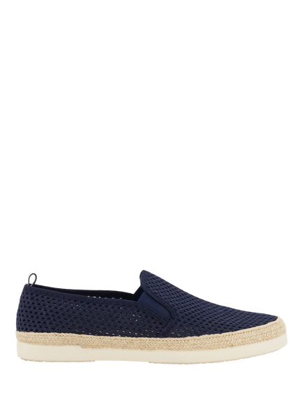 Dune London Fishers Fabric Mesh Espadrille Sandals, Navy, Navy
