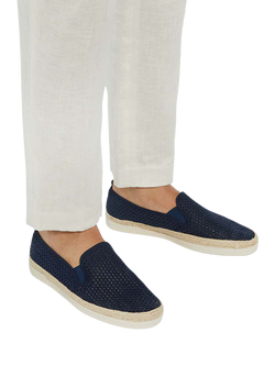 Dune London Fishers Fabric Mesh Espadrille Sandals, Navy - view 2, Navy