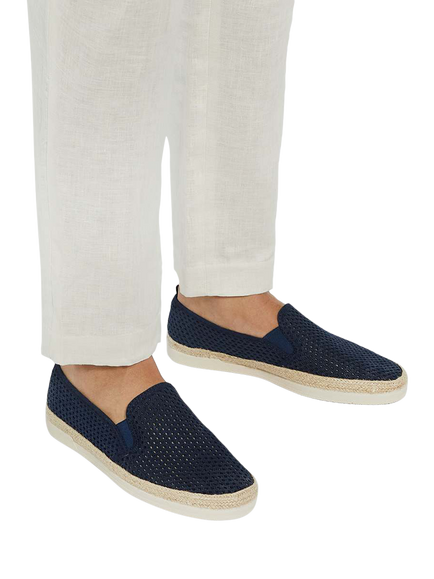 Dune London Fishers Fabric Mesh Espadrille Sandals, Navy - view 2, Navy