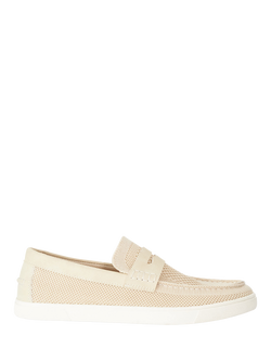 Dune London Benzy Stitch Detail Casual Loafers, Cream