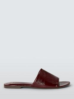John Lewis Lacey Leather Mule Slider Sandals, Bordeaux, Bordeaux