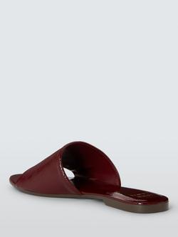 John Lewis Lacey Leather Mule Slider Sandals, Bordeaux - view 2, Bordeaux