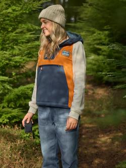 Passenger Alexander Hooded Polar Fleece - view 2, Orange/Navy/Cream