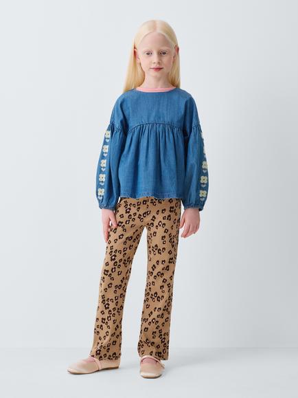 John Lewis Kids' Leopard Print Leggings, Multi - view 2, Multi