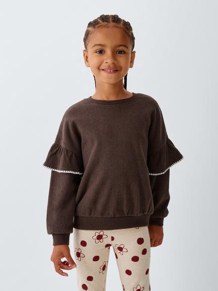 John Lewis Kids' Floral Spot Sweatshirt and Leggings Set, Multi, Multi