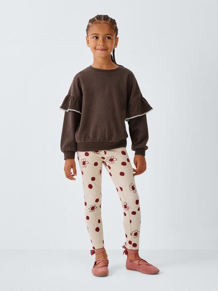 John Lewis Kids' Floral Spot Sweatshirt and Leggings Set, Multi - view 2, Multi
