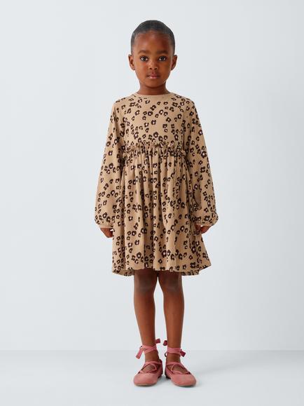 John Lewis Kids' Floral Print Long Sleeve Dress, Multi - view 2, Multi
