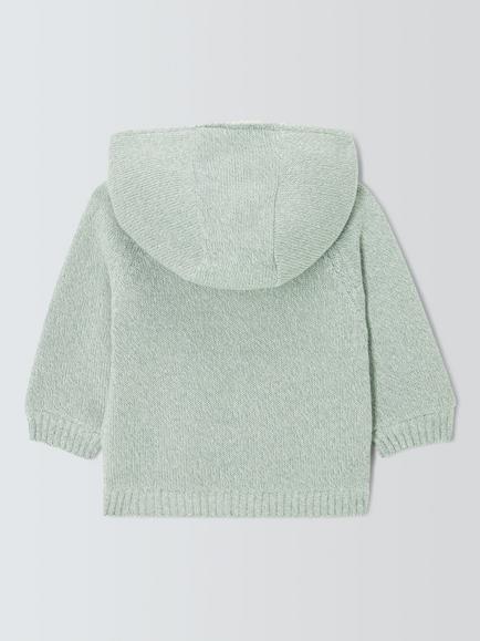 John Lewis Baby Apple Zip Through Hooded Jacket, Mint - view 2, Mint