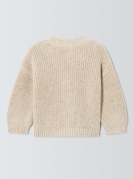 John Lewis Baby V-Neck Cardigan, Natural - view 2, Natural