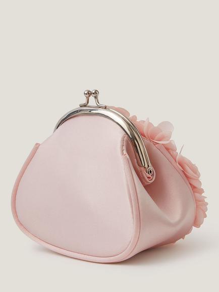 Monsoon Kids' Appliqué Floral Cluster Clip Frame Bag, Pale Pink - view 2, Pale Pink