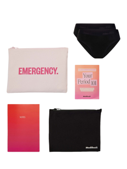 Modibodi Teen Emergency Period Kit, Pack of 6, Black, Black