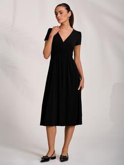 Jolie Moi Wrap Front Jersey Dress, Black, Black