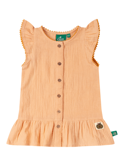 Little Green Radicals Kids' Dropped Waist Frill Dress, Pink