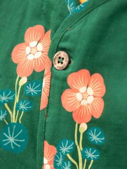 Little Green Radicals Kids' Organic Cotton Floral Gilet, Green - view 2, Green