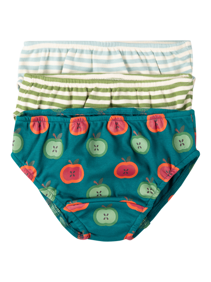 Little Green Radicals Kids' Organic Cotton Briefs, Pack of 3, Blue, Blue