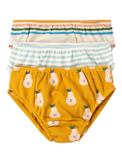 Little Green Radicals Kids' Organic Cotton Briefs, Pack of 3, Gold, Gold