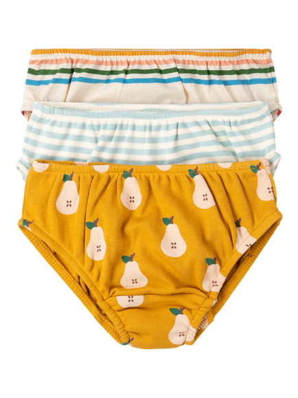 Little Green Radicals Kids' Organic Cotton Briefs, Pack of 3, Gold, Gold