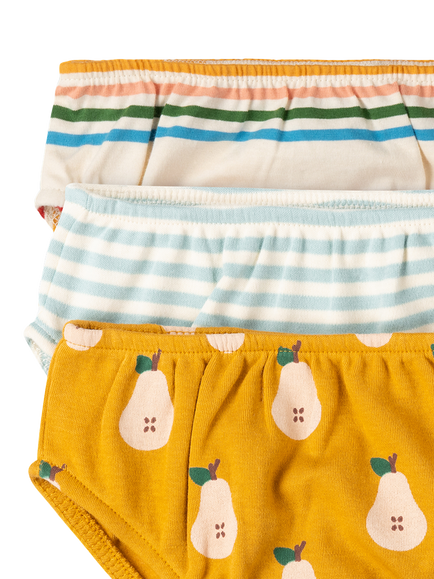 Little Green Radicals Kids' Organic Cotton Briefs, Pack of 3, Gold - view 2, Gold