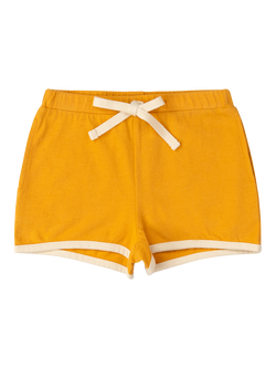Little Green Radicals Kids' Run Around Contrast Trim Shorts, Gold